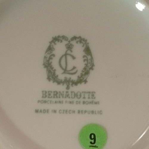 Bernadotte porcelain serving bowl with cobalt blue and floral design