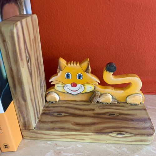 Wooden bookholders new, handpainted and handcarved