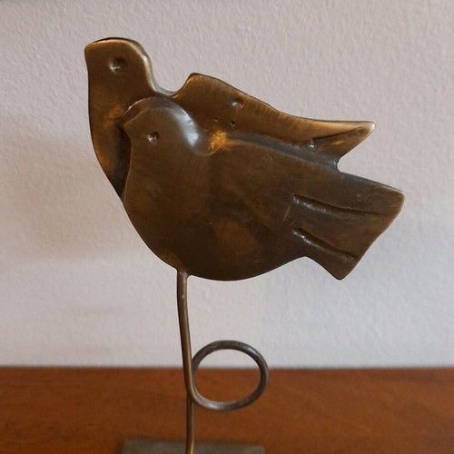 Decorative brass birds like new, height 17cm