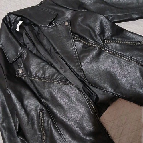 Biker jacket women's, black, XL