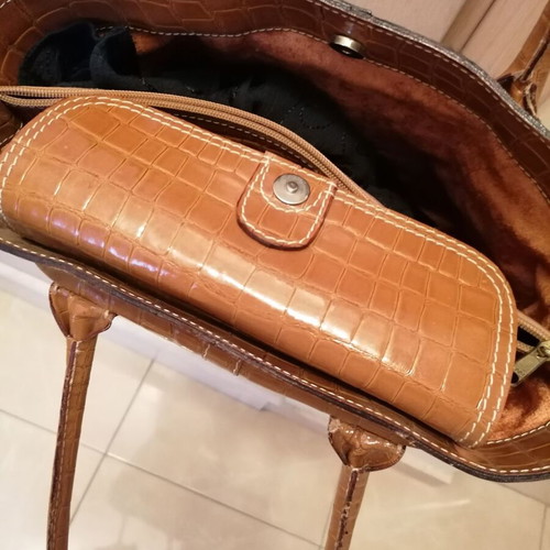 Handmade leather bag brown like new