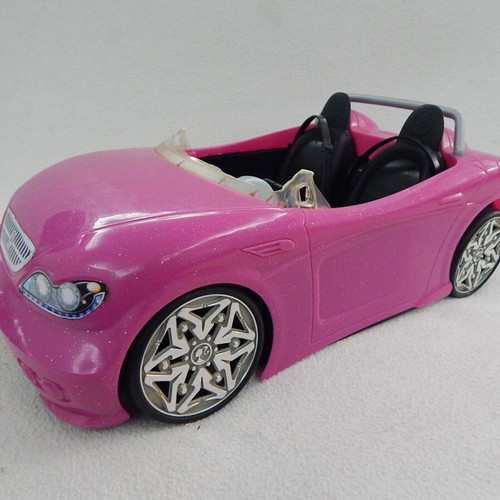 Barbie Mattel pink children's toy car used, broken windshield