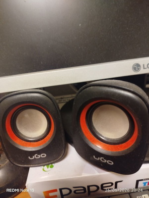 Ugo Wired Speakers like new, compact with volume control