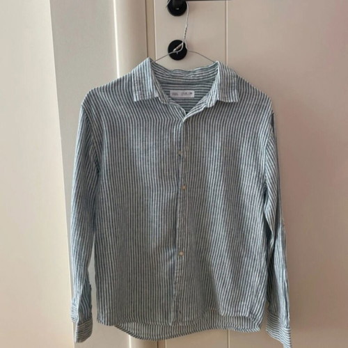 Zara striped linen blend shirt for boys 11-12 years