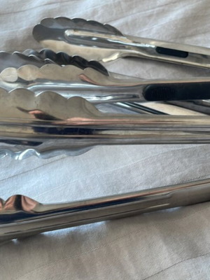 Kitchen tongs set of 4 stainless steel like new
