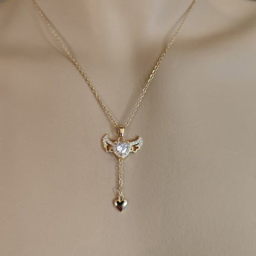 Angel Wings Necklace new, stainless steel, gold color