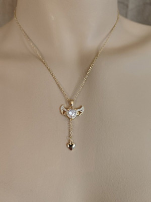Angel Wings Necklace new, stainless steel, gold color