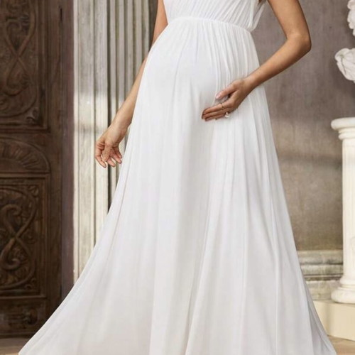 White long wedding dress like new, strapless with tulle