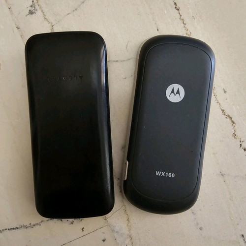 Motorola and Alcatel cell phones used, set of 2