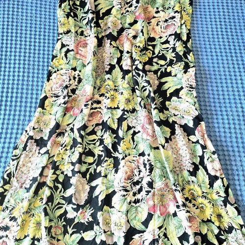 Floral maxi dress, size XL / XXL, black multicolor