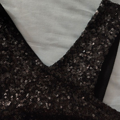 Italian black sequin crop top, size S