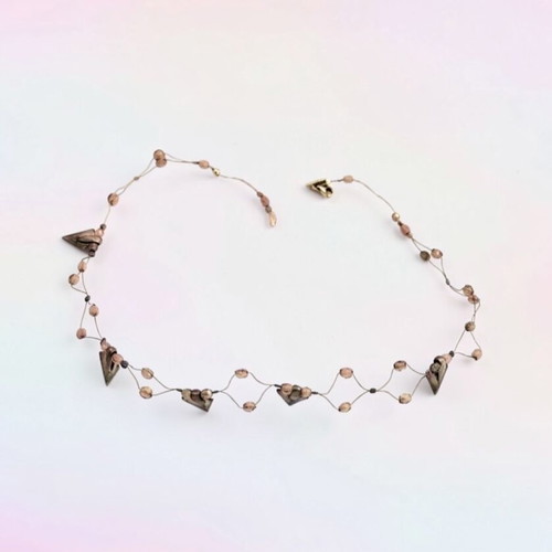 Inez Murano handmade vintage 90s necklace new silver