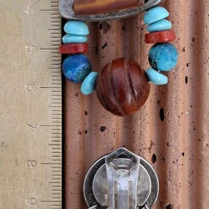 Vintage ethnic clip-on earrings used, hanging design