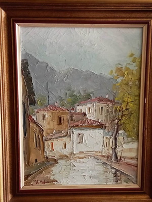 Έλαιο σε καμβά Αριστομένης Μυλωνάς 42x52, σαν καινούργιο