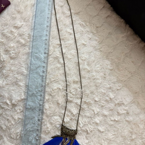 Boho stainless steel necklace new with feathers