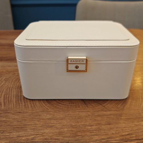 Jewelry box new, white with drawers and compartments