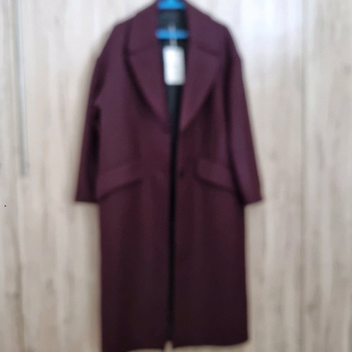 Zara woolblend burgundy coat new, oversized