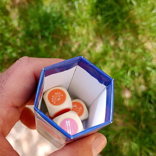 Smarties Dice Game used, wooden dice game