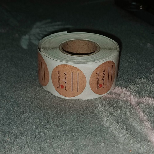 Αυτοκόλλητα Handmade with love ρολό 500 τεμ. καινούργια
