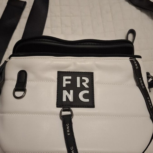 FRNC leather crossbody bag new, white and black