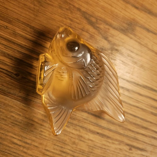 Lalique France crystal fish like new, pack of 8, multicolor