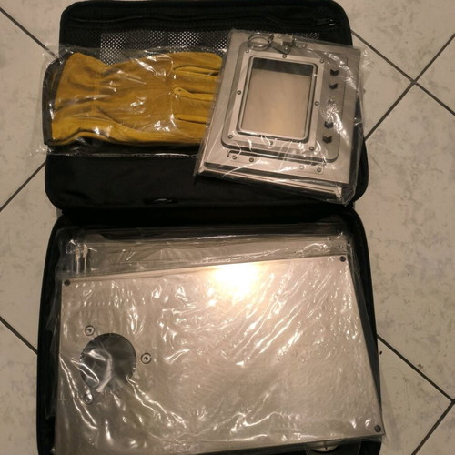 Titanium folding stove new for camping with gloves and carrying case