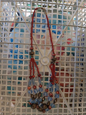 Boho necklace like new with silver and Murano stones