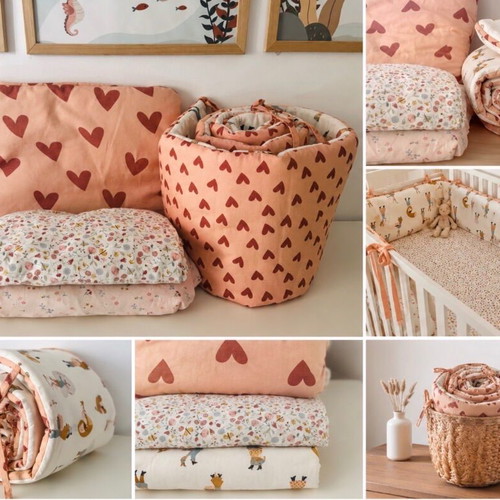 La Millou crib protector set with pillows and two sheets like new