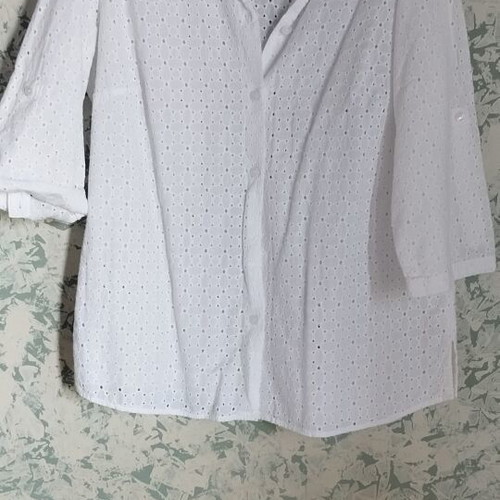 Walbusch white shirt size 44, cotton, 3/4 sleeve