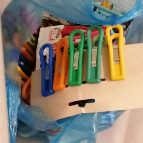 Clothespins new and used, about 70 pieces