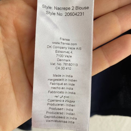 Fransa blouse navy blue new, premium viscose, size M