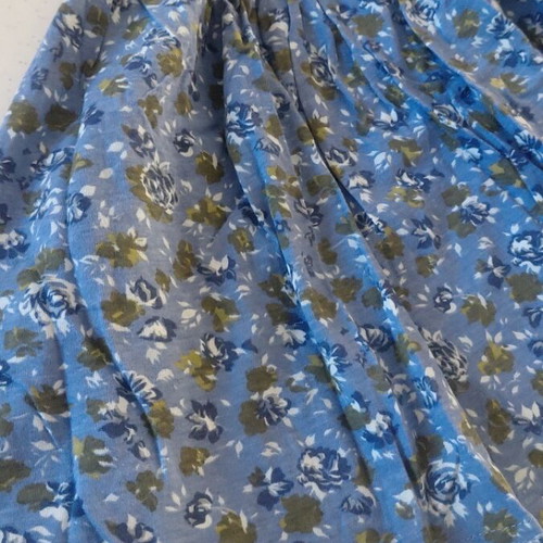 Mini skirt with floral print new, size M, blue and brown