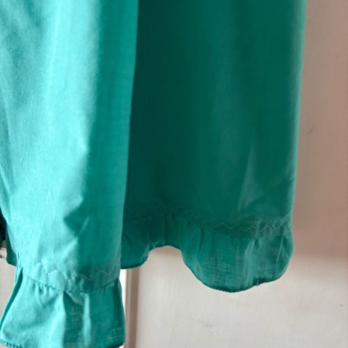 Strapless dress turquoise used with smocked bust