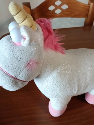 Stuffed unicorn used with marks