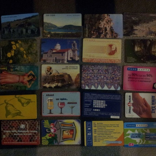 Phone cards used, pack of 20 pieces