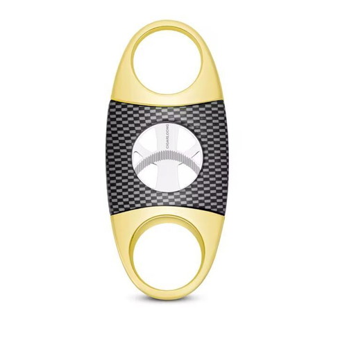 Carbon Gold Style luxury double cigar cutter new