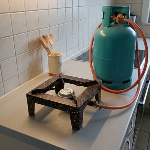 Gas stove set with hose, regulator and bottle, new