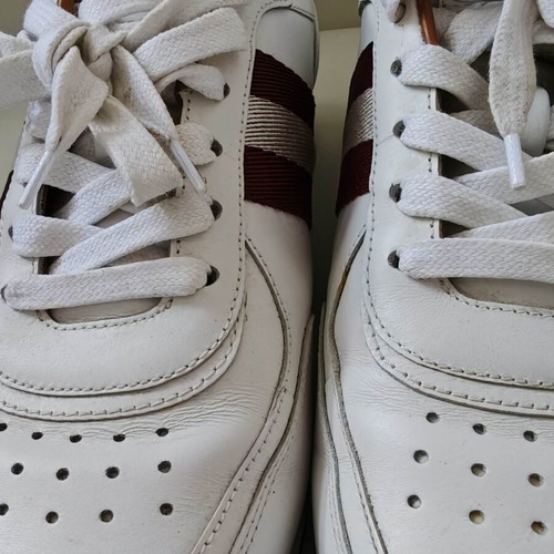 Bally Aston leather sneakers, size 40.5, white