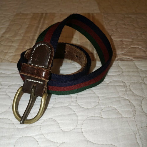 Unisex fabric belt like new with leather details, Cordings