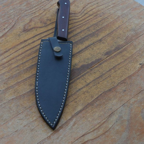 Damascus Hand Forged Vintage Kitchen Chef Knife Rose Wood Handle