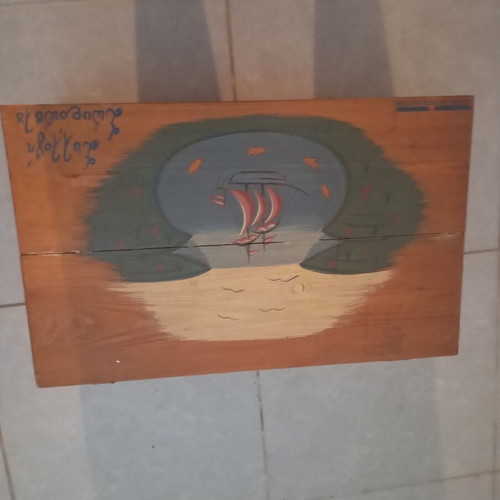 Hand-painted wooden box 36×58×21
