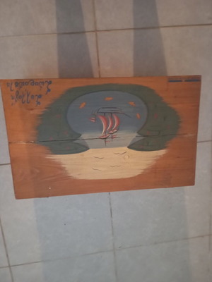 Hand-painted wooden box 36×58×21