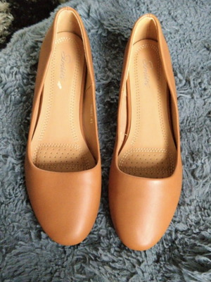 Primark Tampa Flat Ballerinas Size 41 New Beige Orange