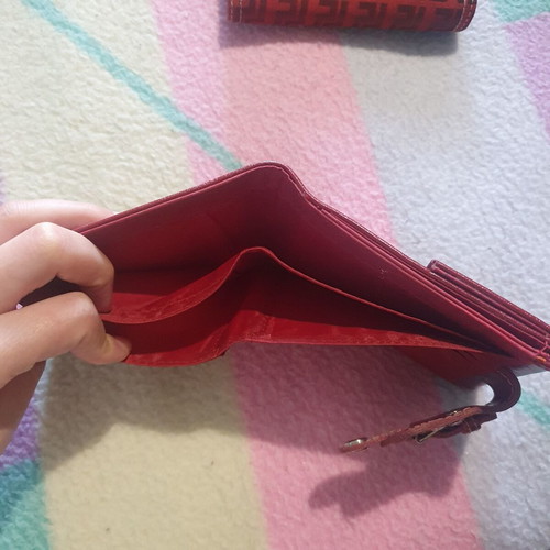 Leather wallet new, red without box
