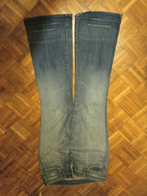 Jeans bell-bottom used, blue, sizes M and L