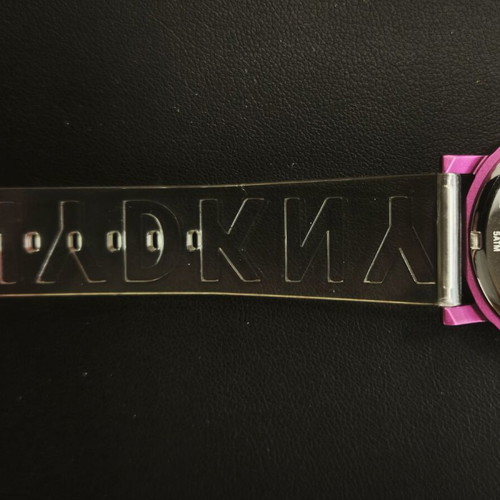DKNY Pink Transparent Strap Watch NY-2809, full set