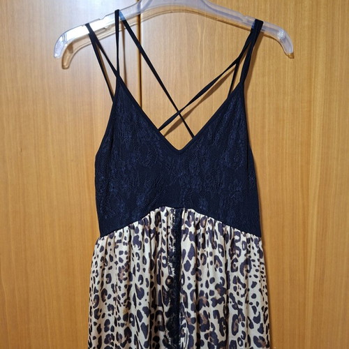 Denny Rose leopard dress with lace and slit size 42, like new