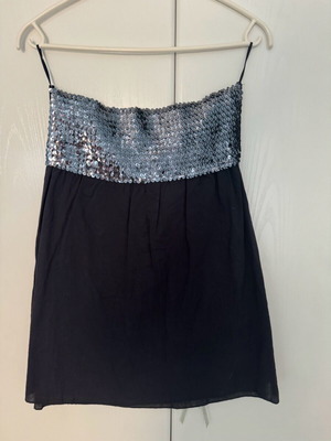 Strapless blouse with sequins like new, size M, black