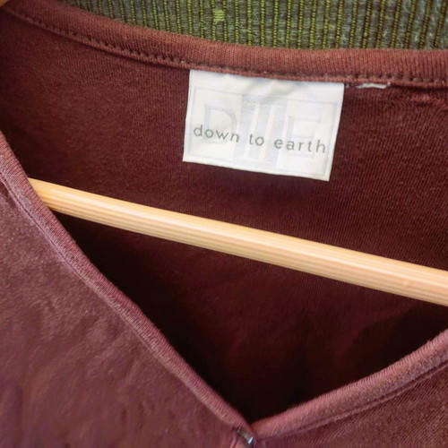 Down To Earth blouse used, brown, size Medium