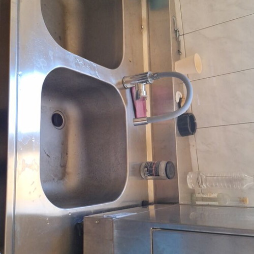 Inox sink with sliding doors like new